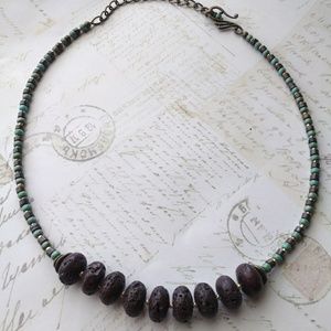 Stone & Glass Bead Necklace